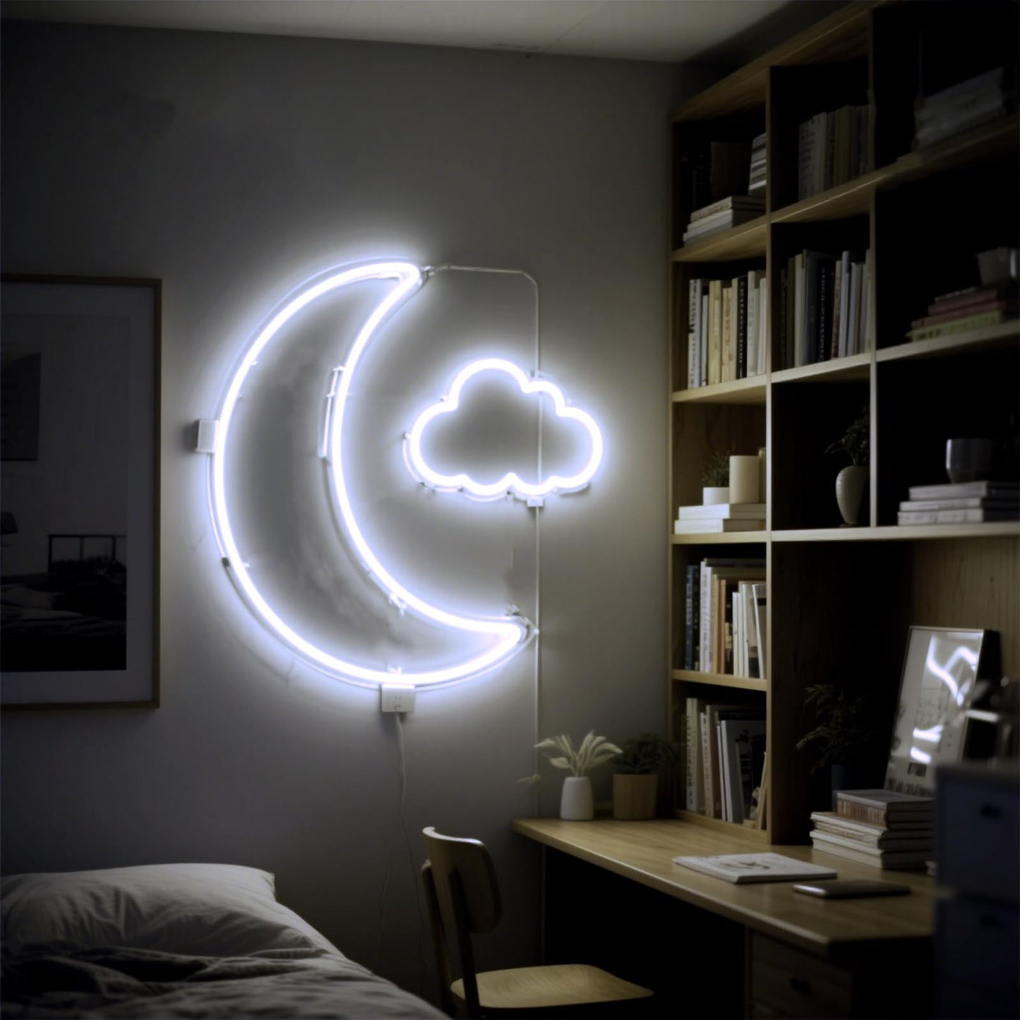 XINGZHI 3.28FT White Neon Light Strip, 5V USB White Led Strip Lights with Touch Controller, Flexible Neon Rope Light for Bedroom, Party, Home Decor, Poster Lights