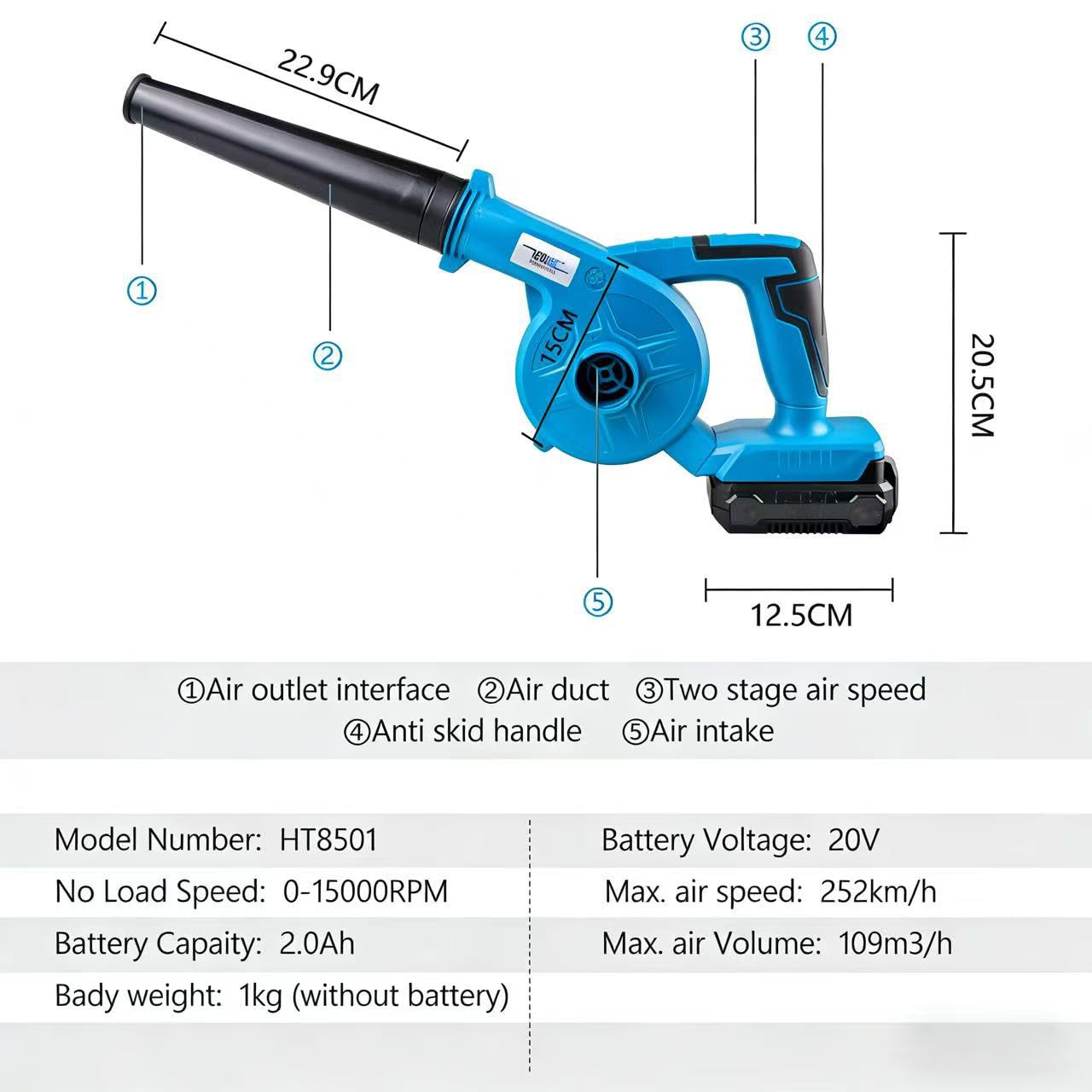 NEWONE Small Leaf Blower Cordless Compatible with Makita 18V Battery,157MPH/64CFM Lightweight Mini Hand Electric Leaf Vacuum for Lawn Care with Battery and Charger,2 Speed
