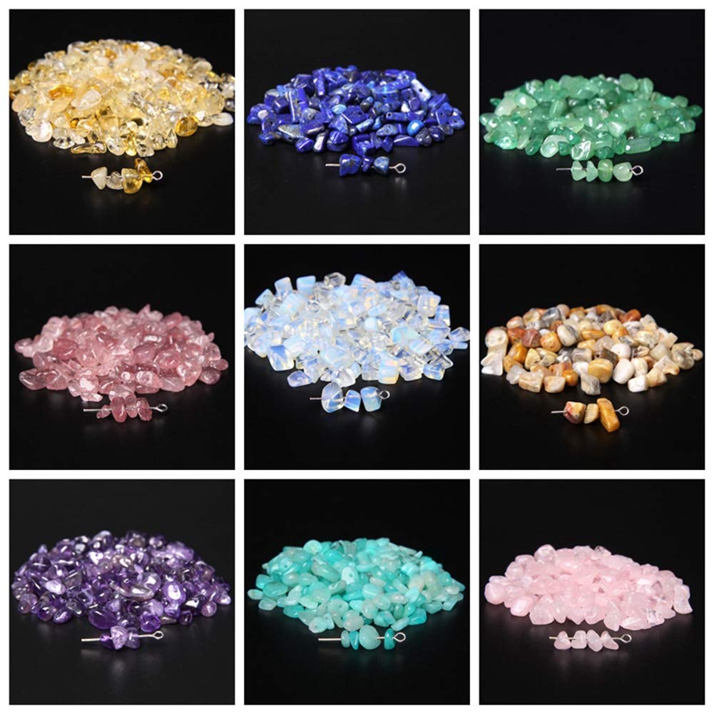 Natural Chip Stone Beads Rose Quartz 5-8mm About 400 Pieces Irregular Gemstones Healing Crystal Loose Rocks Bead Hole Drilled DIY for Bracelet Jewelry Making Crafting (5-8mm, Rose Quartz)