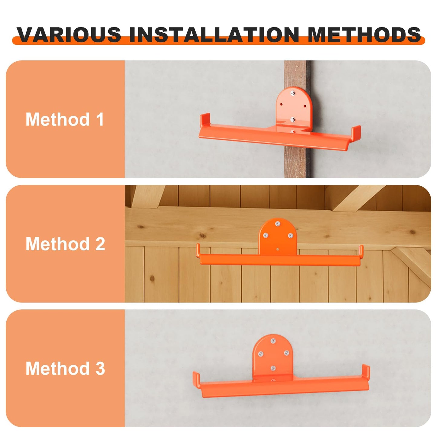 ZSLTLDU 2 Pack Backpack Blower Rack, Heavy Duty Anti-Scratch Leaf Blower Hanger with Hose Holder, Backpack Sprayer Wall Mount for Garage, Warehouse & Outdoor Tool Storage