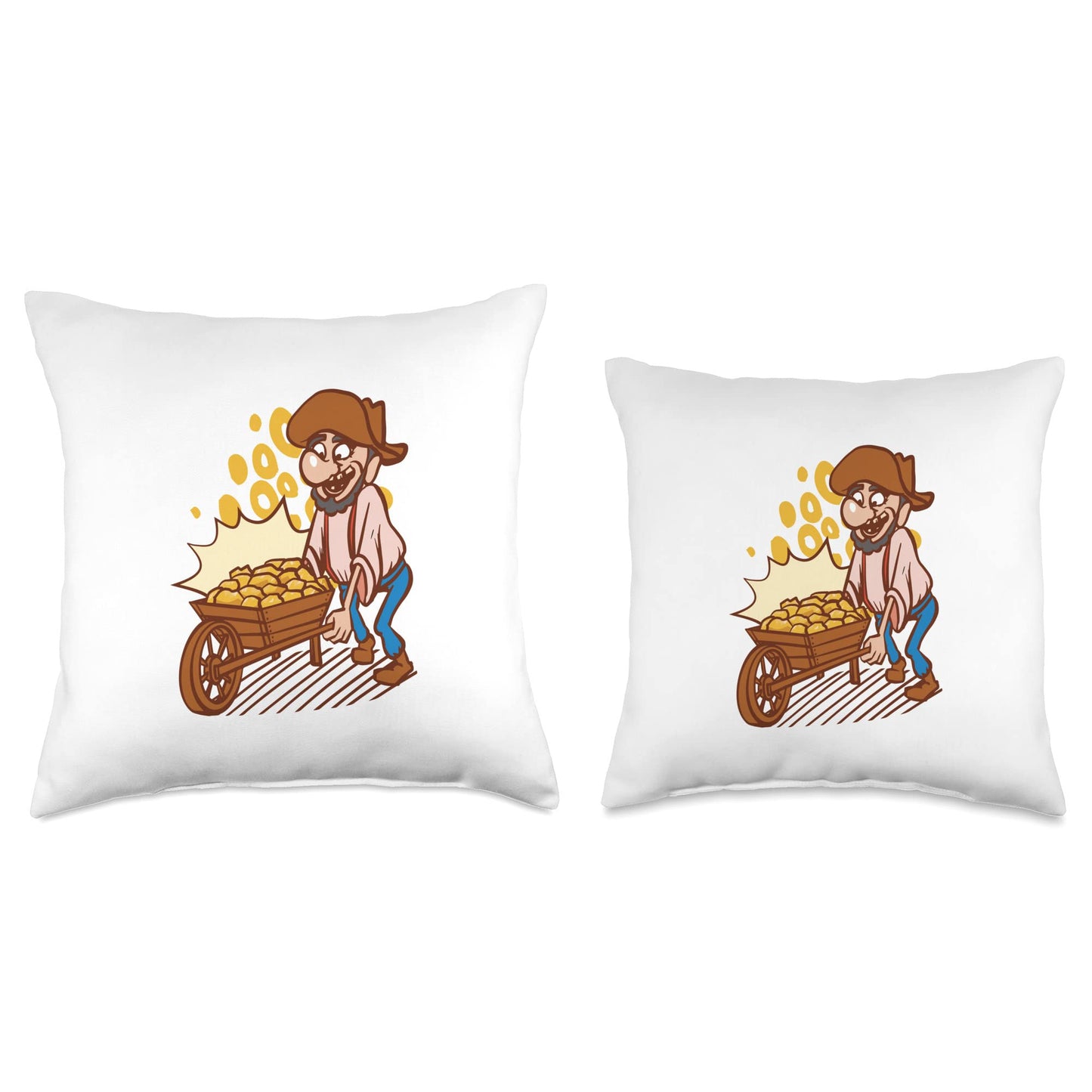 Wheelbarrow Man Job Throw Pillow