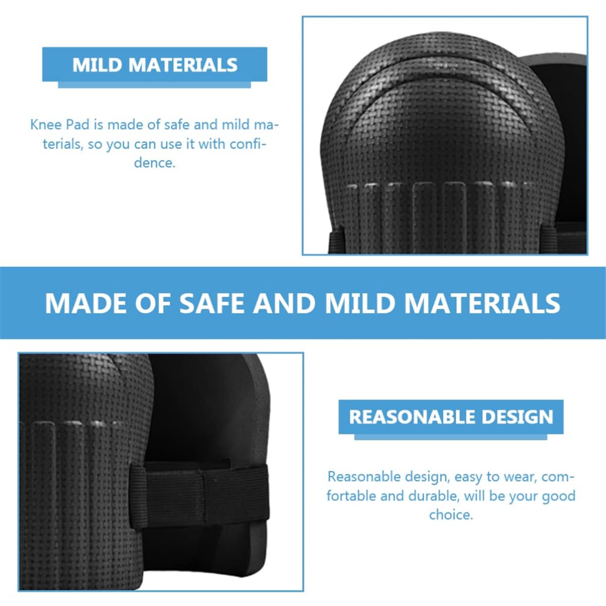 Price Xes Foam Knee Pads - Sturdy & Comfortable Knee Pads for Work, Construction, Cleaning Floors, Gardening - Men and Women Suitable Kneeling Cushions with Adjustable Elastic Band, 1 Pair (Black)