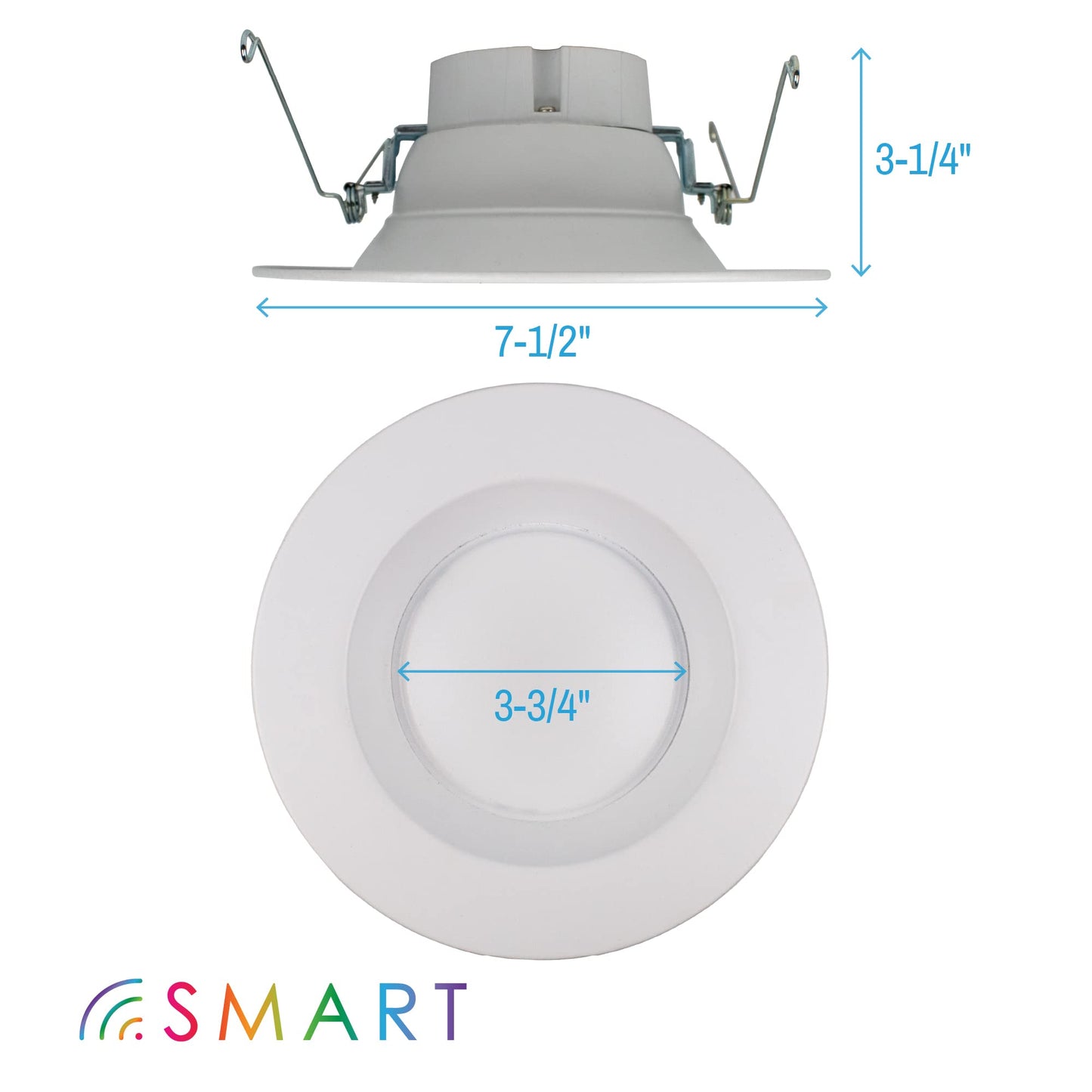 CLEANLIFE 2-Pack Smart LED Recessed Lighting Retrofit Downlight RGB + Tunable White Color Changing Bluetooth + WiFi Dimmable LED Can Lights Fits 5 and 6 inch - 12W, 65W Equivalent, App Enabled