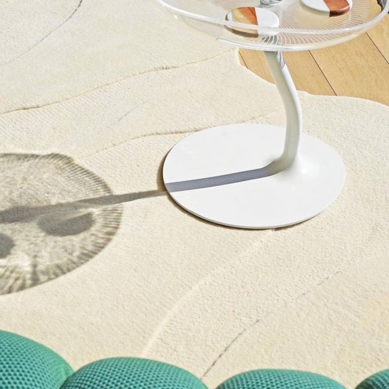 TTC THREAD & TEXTURE CARPET Crafted with Care: Premium Hand-Tufted Wool Carpets Irregular Shaped Handmade Area Rugs, Living Room, Bedroom 3' x 5' (U-Shape) White3
