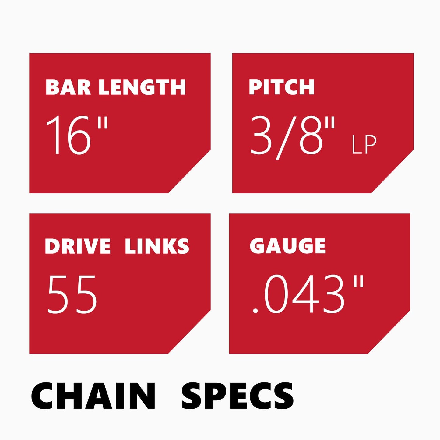 KAKEI Chainsaw Chain 16 Inch 3/8" LP Pitch .043" Gauge 55 Drive Links- 61PMM3 55 Fits Stihl MS170, MS171, MS180c - 36100050055, R55 (3 Chains) - Semi Chisel