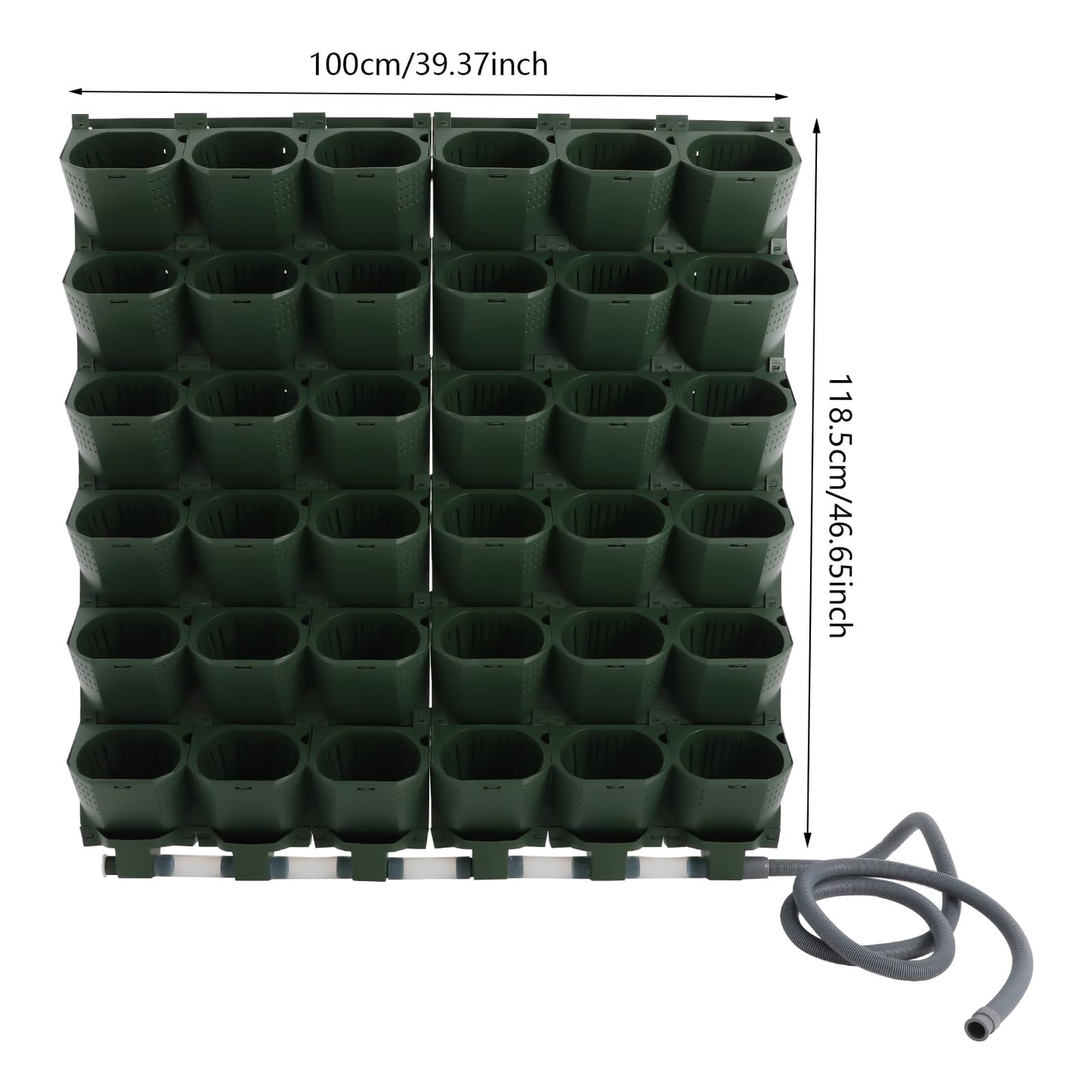 SODONAD Self-Watering Wall Mounted Vertical Planter, 36 Pots Wall Planter with Timer, Garden Plant Hanging Pocket Holder for Herbs Vegetables Fruits Flowers, Smart Watering System
