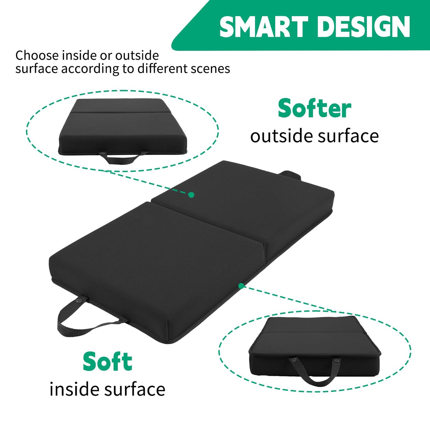 OFiSEXPT Garden Kneeling Pad, Memory Foam Knee Cushions for Gardening, Extra Thick Knee Pad, Water Resistant Prayer Pillow for Work, Yoga, Physical Therapy(Black)