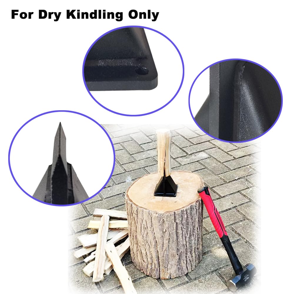 Qinmorelixy Mini 3-Inch Firewood Kindling Splitter, Portable Wood Splitting Tool for Outdoor BBQ & Indoor Fireplace, Axe-Free Safe Log Splitter for Camping, Lightweight Design