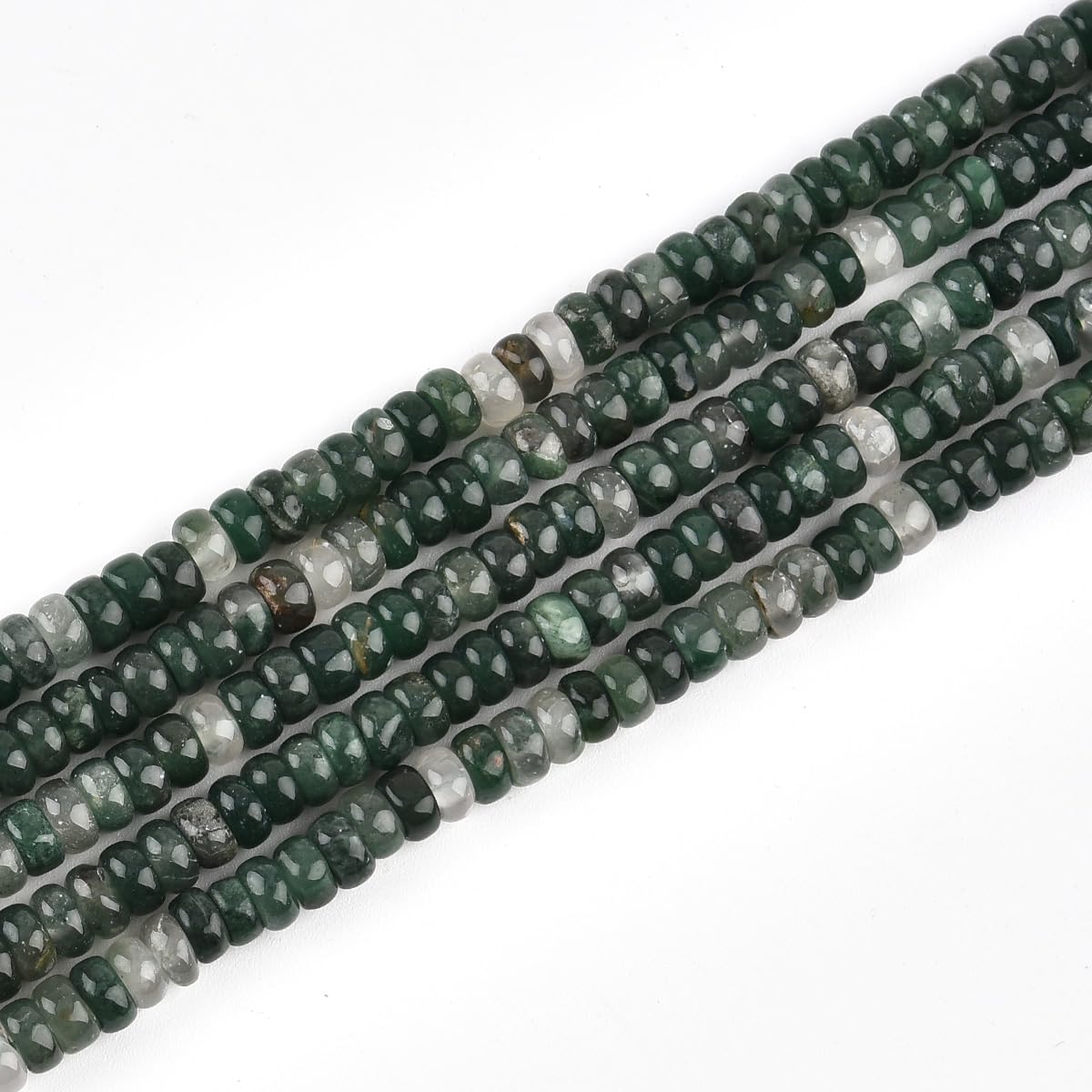 165pcs 4x2mm Natural Green Jade Disk Rondelle Spacer Stone Semi Precious Gemstone Loose Beads for Jewelry Making 15 Inch