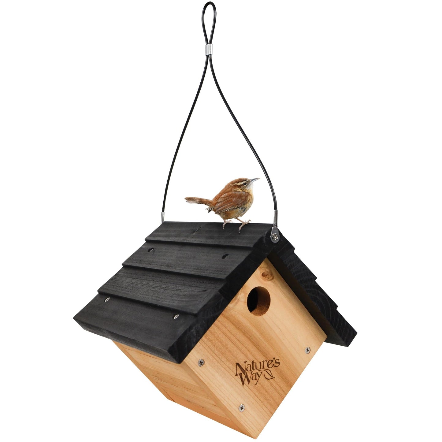 Nature's Way Bird Products CWH1 Cedar Wren House, 8" x 8.875" x 8.125", standard, Brown