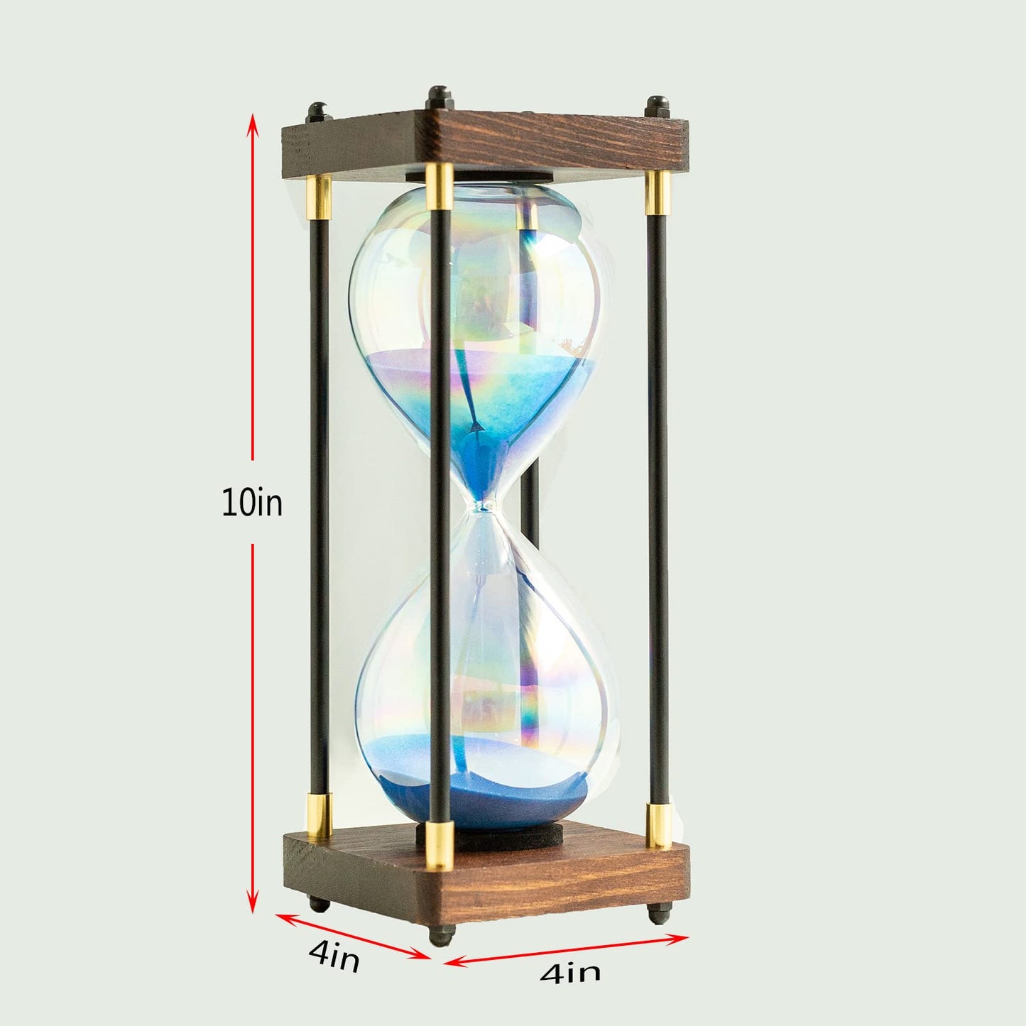Rainbow Hourglass Timer,60 Minutes Sand Timers,Hour Glass with Sand Timer for Gift,Hourglass Decor for Home, Desk,Office, Wedding Decor (Blue)