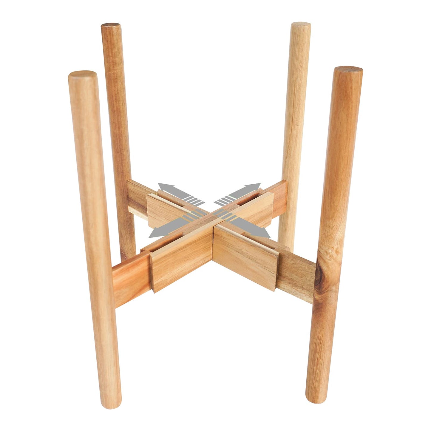 SOTECH Plant Stand Wood Flower Pot Holder Adjustable 8 to 12 inches, Bamboo Modern Plant Stand 15 inches in Height, Fit 8 9 10 11 12 inch Pots Pot & Plant Not Included Potted Stand Display Rack