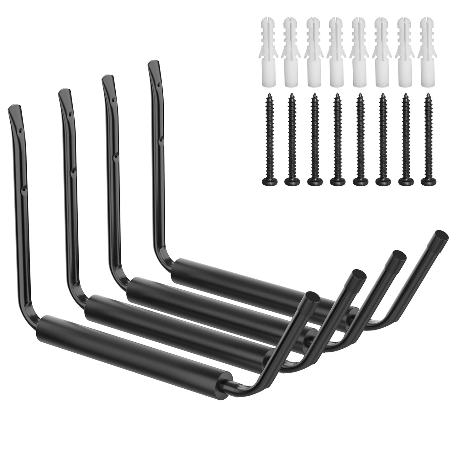 WALMANN Lightweight Kayak Storage Rack, Wall Mount Kayak Hooks for Garage Utility Storage Hangers for Canoe, Surfboard, Skiis, Snowboard, Paddle Board, Ladders