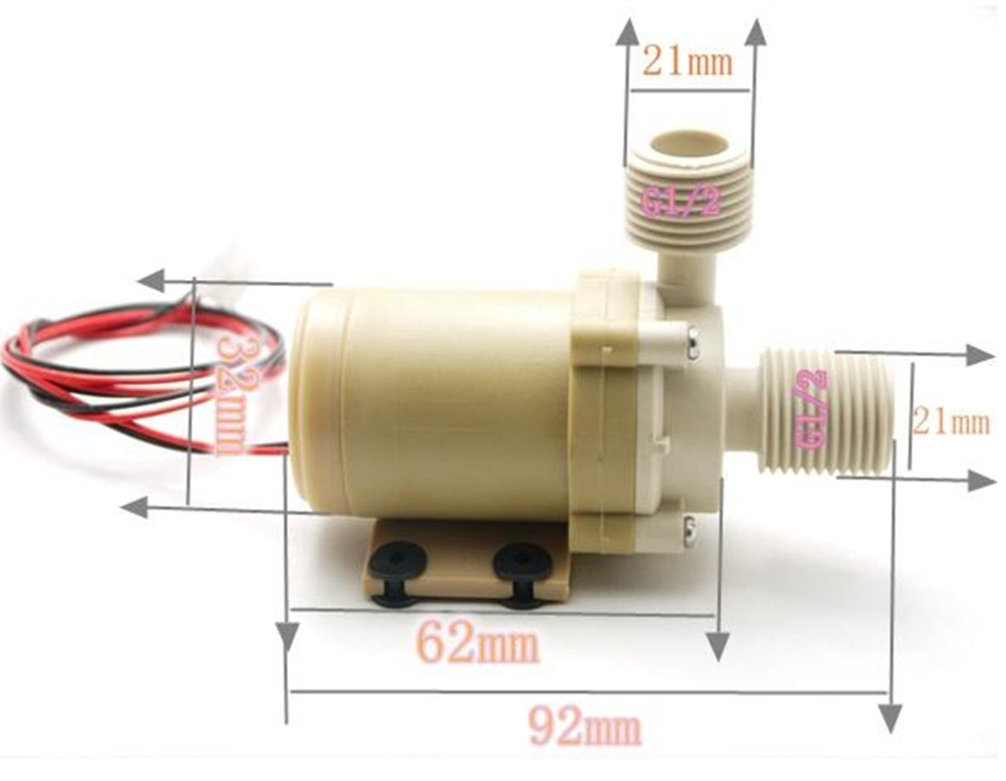 zjchao 12v 24v Solar Dc Hot Water Circulation Pump Brushless Motor Water Pump 3m 5m 9.8Ft 16.4Ft