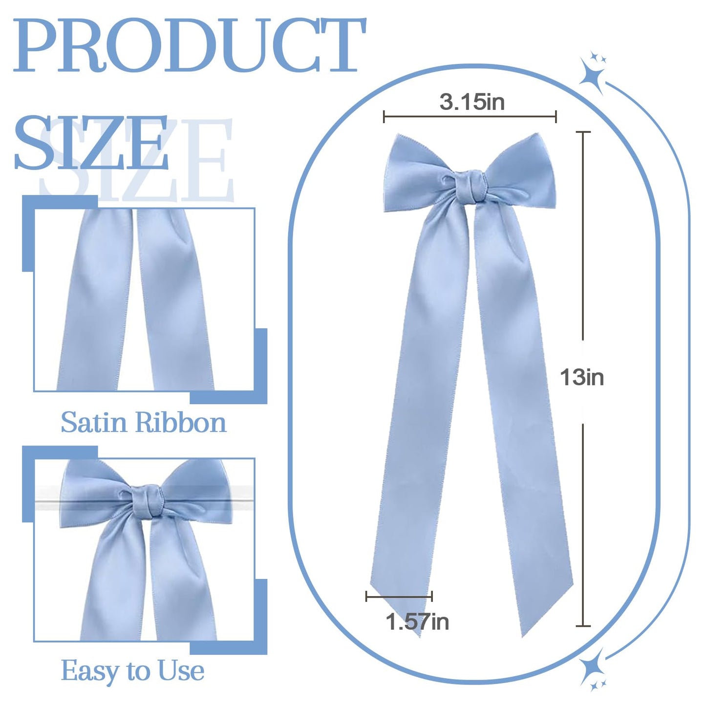 16pcs Blue Candlestick Bows Decor Blue Twist Tie Bows Ribbon Bows Set - 13 Inch Candlestick Decorations for Weddings, Parties, Bridal Showers & Home Decor