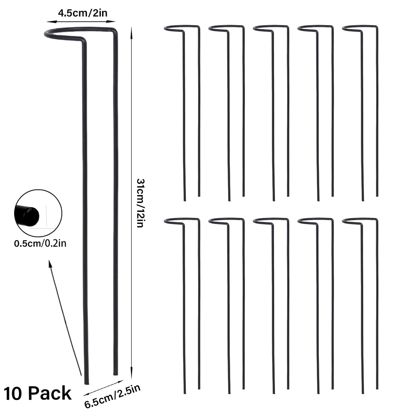 GOOOXIM 10-Pack Monstera Plant Support - 12 Inch Durable Iron U-Shaped Trellis Stakes for Indoor & Outdoor Medium-Sized Potted Plants - Perfect Stem Holder for Monstera & More