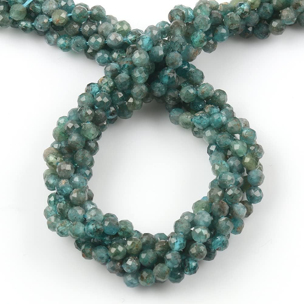 Song Xi 120pcs 3mm Natural Kyanite Gemstone Beads Faceted Round Loose Stone Beads for Jewelry Making (1 Strand)