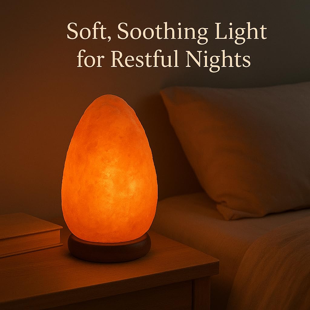 Himalayan Glow Natural Himalayan Salt Lamp, Crystal Salt Lamps, Real Wood Base with Dimmer Switch, Handmade Salt Lamp, Gift Lamp, Holiday Gift, ETL Certified | 6-8 LBS