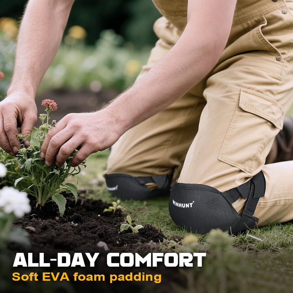 winhunt Professional Gel Knee Pads, Work Pads Work for Gardeners, Workers, Sports, with Adjustable Straps
