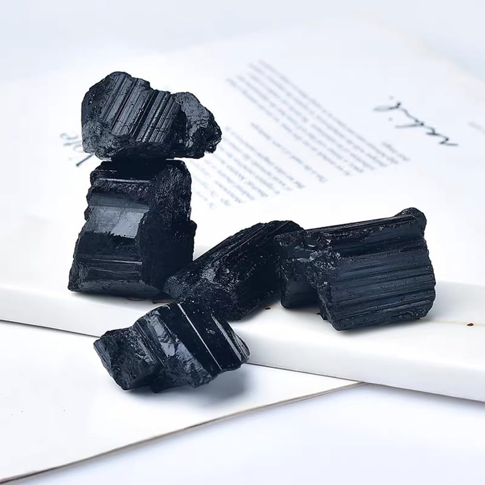 2PCS Natural Raw Stone Healing Crystals Bulk, Gemstones for Reiki, Meditation, Home Decor, Garden Fountain Rocks (Black Tourmaline)