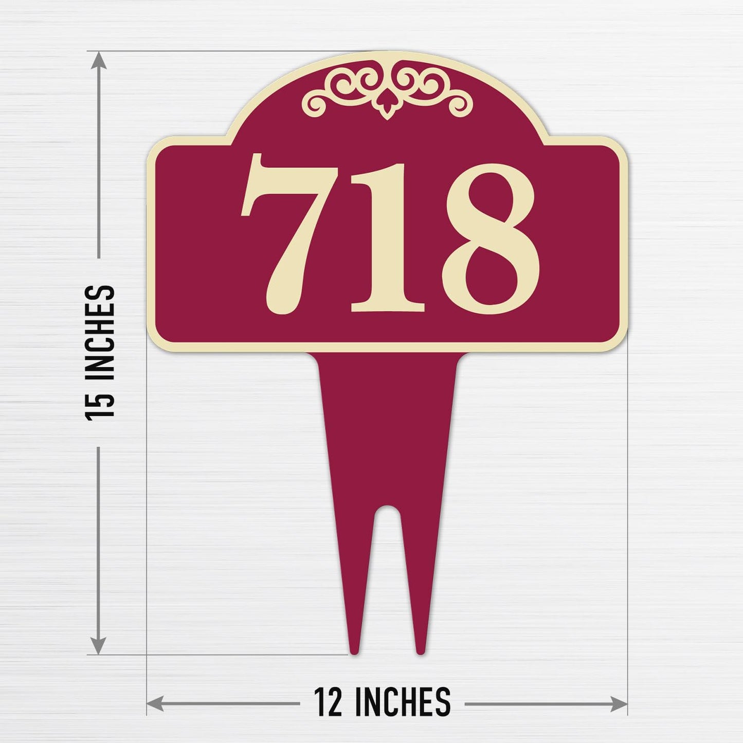 Custom House Address Yard Sign, Lawn Arch Address Plaque, Personalized House Numbers For Christmas Outside, 12x15 Inches, Aluminum Composite Made in USA by Sigo Signs