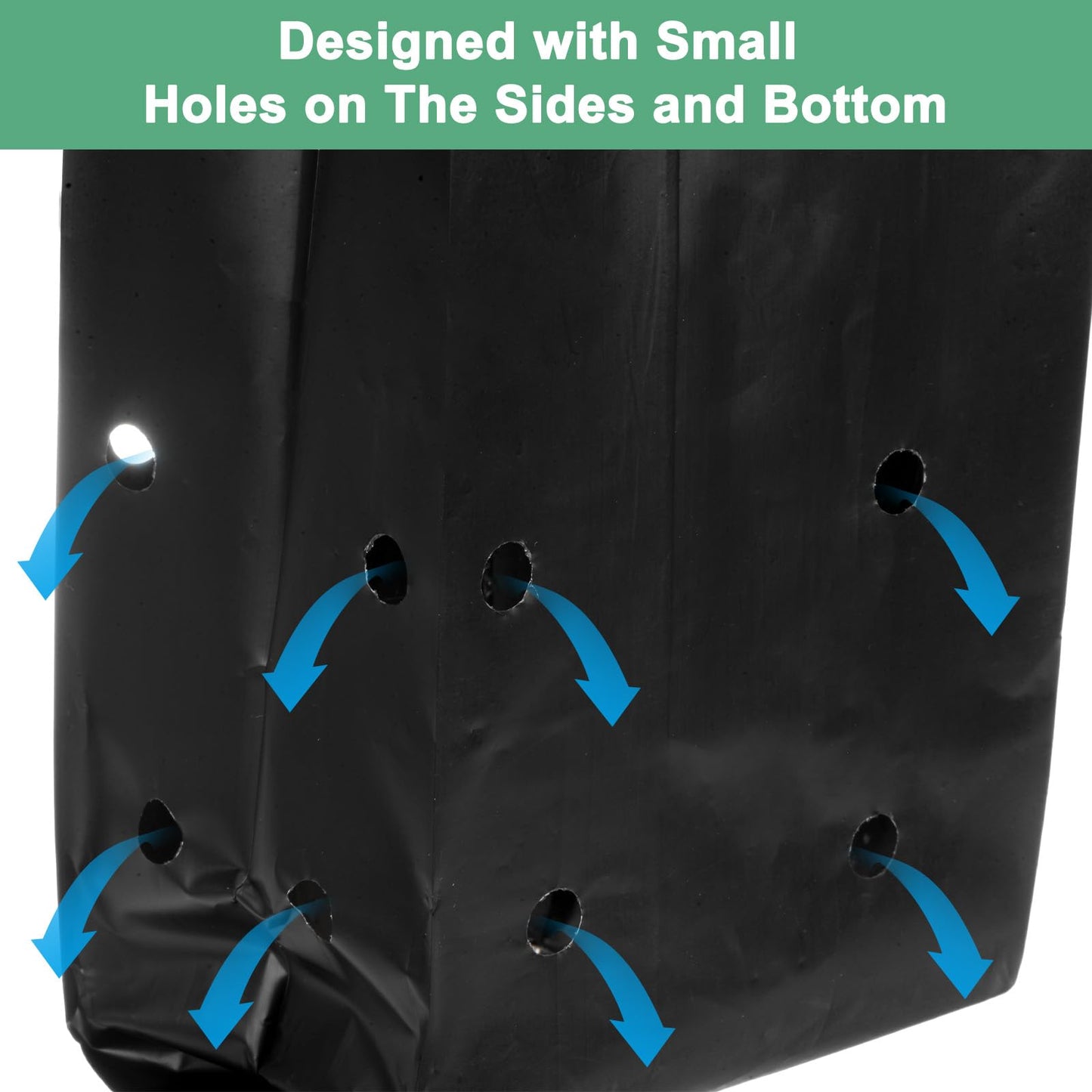 M METERXITY 200-Pack Nursery Growing Bags, 6.7" x 9.8" Thicken Plastic Nursery Bags, Gardening Seed Plant Bags for Potato/Flower/Tomato/Plant Starts/Home Gardening Supplies [Black]
