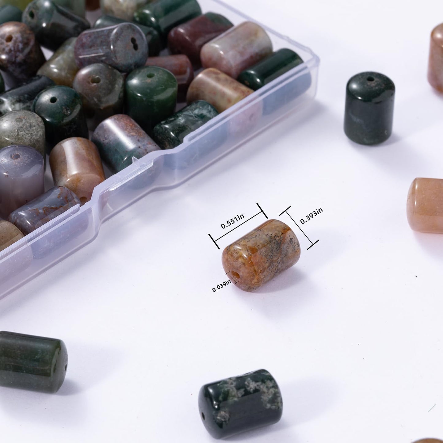 Natural Indian Agate Cylinder Tube Beads 10x14mm 38cm/str Loose Semi Gemstone Stone Beads for Making Bracelets Necklace
