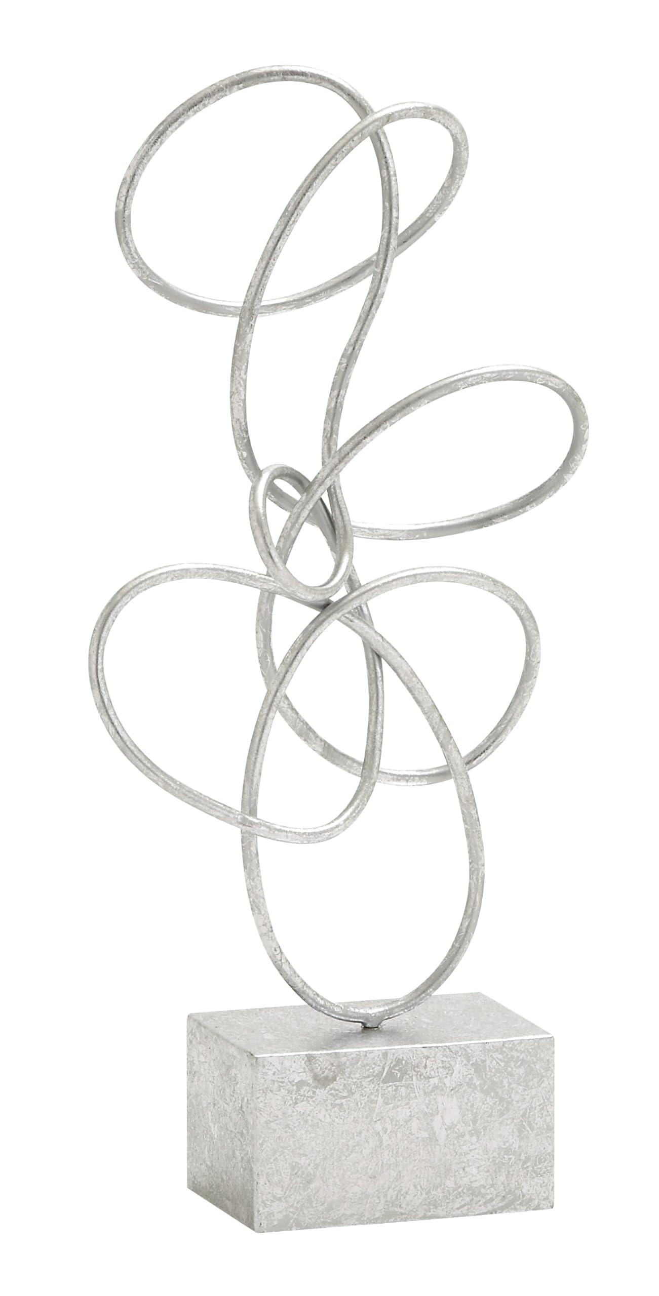 Deco 79 Metal Abstract Decorative Sculpture Swirl Home Decor Statue, Accent Figurine 10" x 4" x 22", Silver