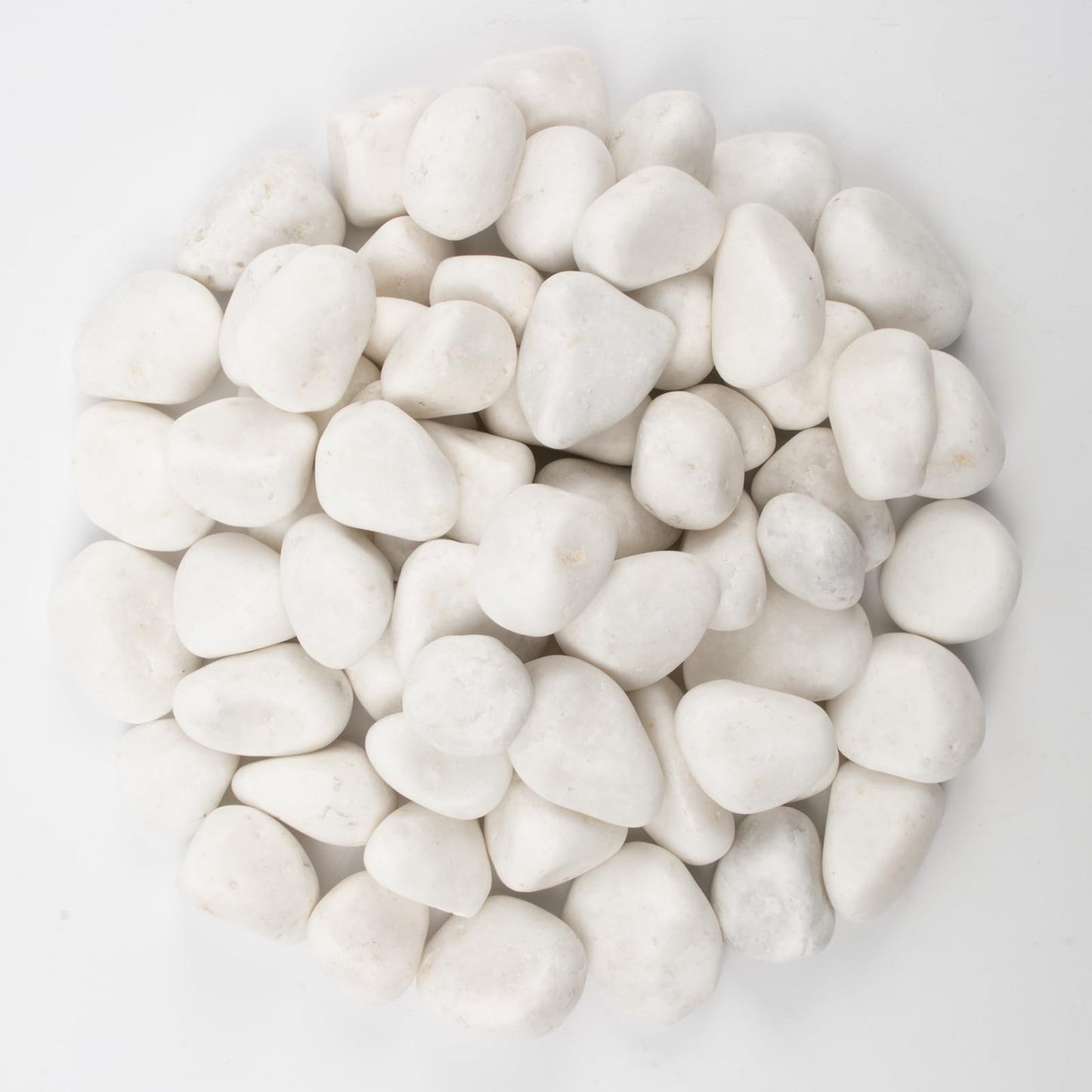 LOOIOOJ 10lbs White River Rocks, Polished Pebbles for Plants, Garden, 1-2 Inch Decorative Stones, Ideal for Fish Tanks, Vases, Crafting, and Landscaping (Weight : 10 LB, Pure White)