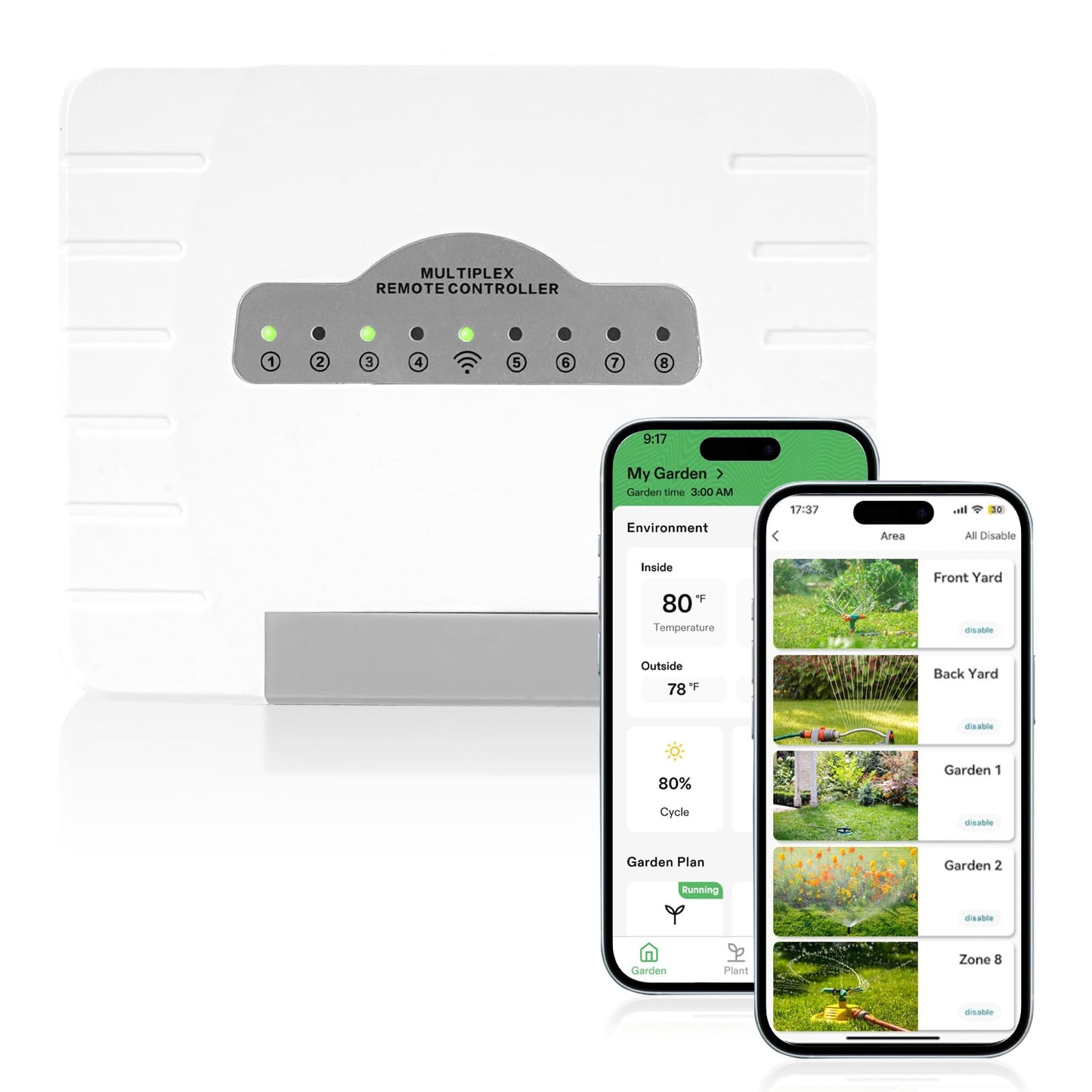 HRepair 8-Zone WiFi Smart Sprinkler Controller,Garden & Yard Smart Sprinkler Controller,Weather Intelligence,Customized Watering Schedules,App Enabled,Real-time Monitoring