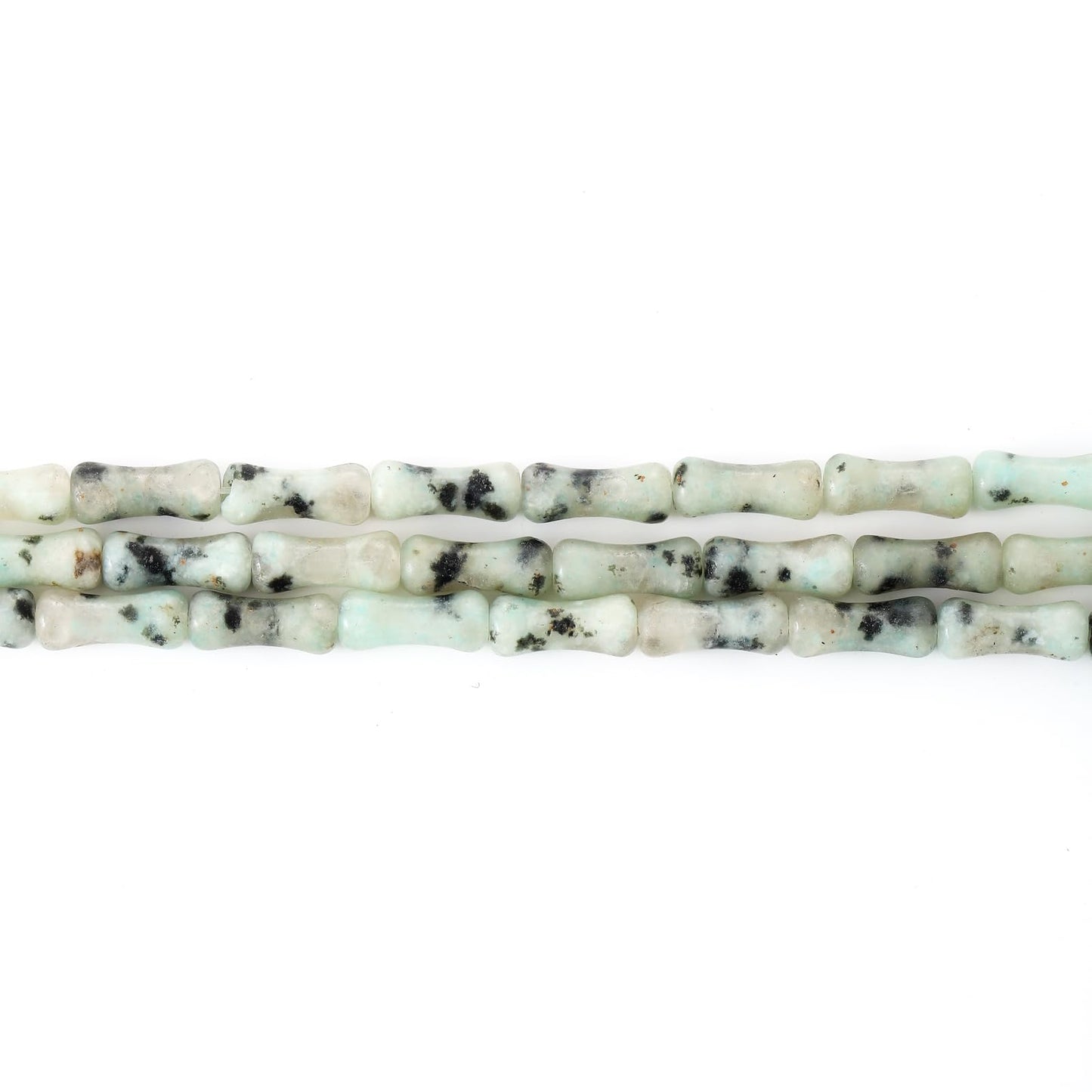 5x12mm Natural Kiwi Jasper Stone Bamboo Shape Gem Healing Energy Loose Spacer Beads for DIY Necklace Bracelet Earring
