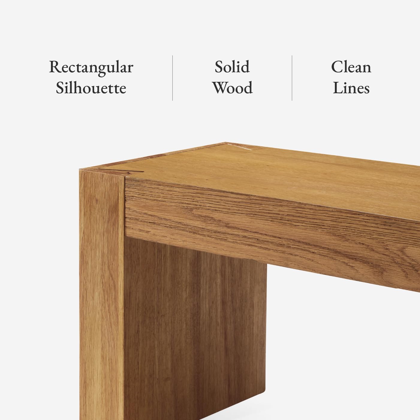 Maven Lane Zeno Bench – Natural Solid Wood – Ideal for Living Room, Entryway and Bedroom Décor