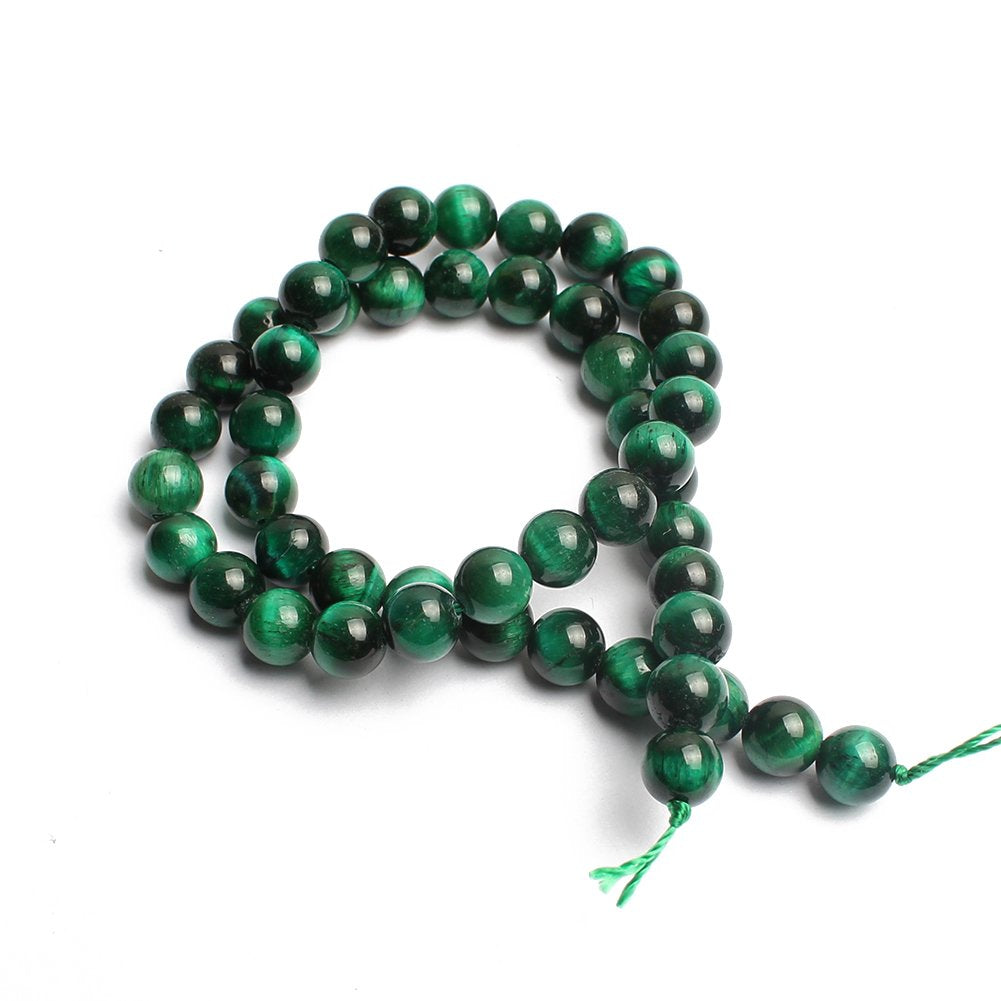 Natural Green Tiger Eye Gemstone Round Loose Beads for Jewelry Making Findings Accessories 1 Strand 15 inches (6mm)