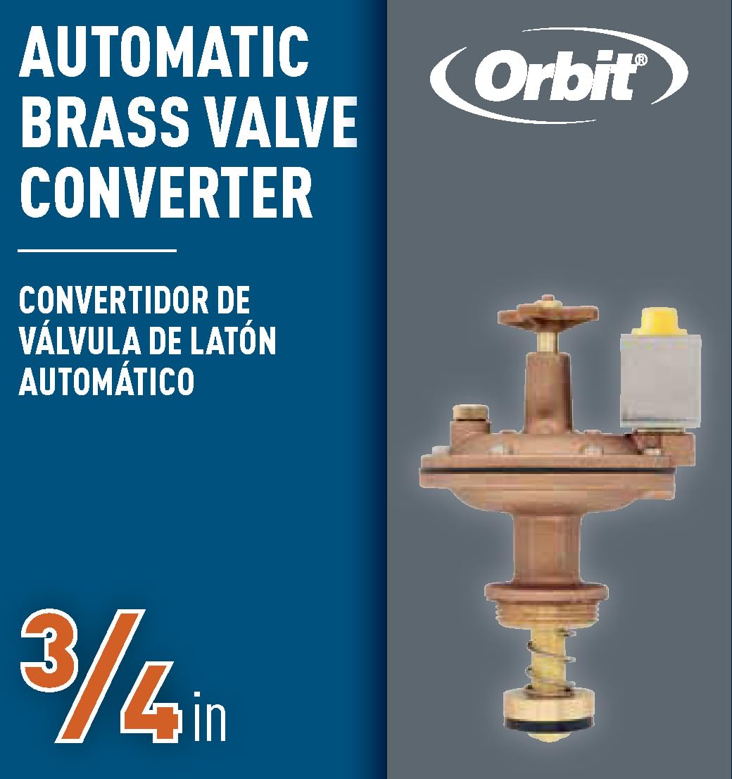 Orbit 57034 3/4" Brass Automatic Converter Sprinkler Valve with Flow Control
