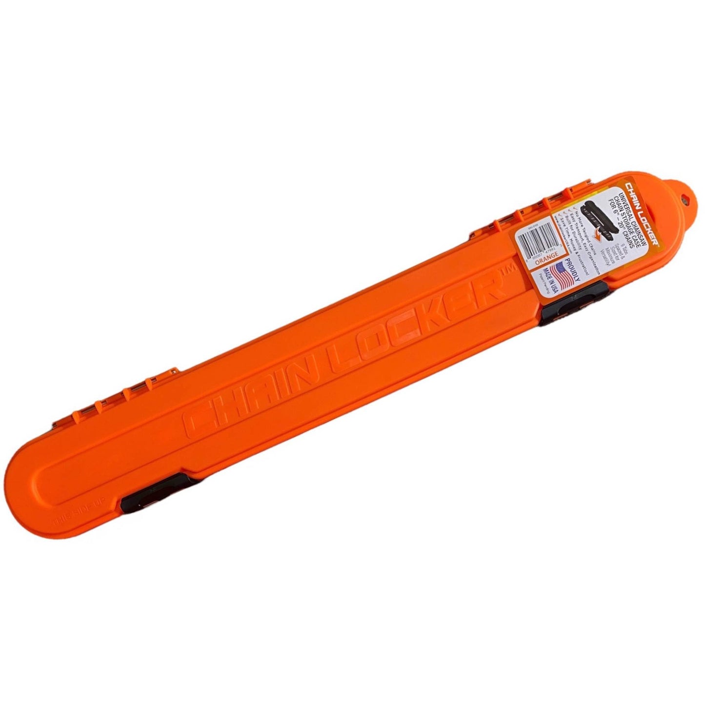 Original Chainsaw Chain Storage - Universal Portable Saw Chain Holder Case For all Chains up to 20” Inch Blades - Can Stack 2 Inches Deep, Fits a Minimum of 8 Chains, Made in USA - Orange