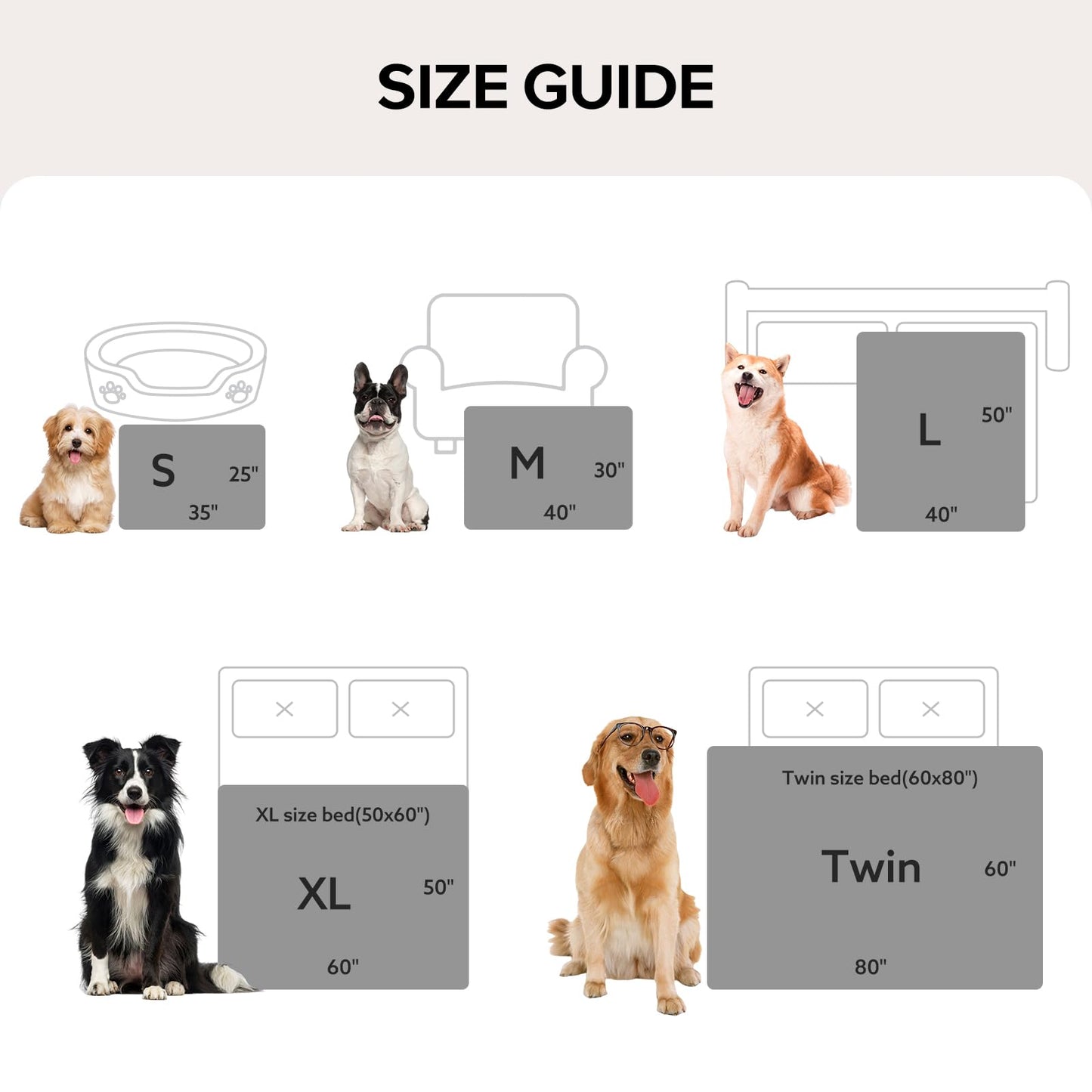 GASUR Waterproof Dog Blankets for Large Dogs, Dog Blanket for Couch Bed, Fleece Pet Blanket for Furniture Sofa Protector, Soft Pet Throw Blankets for Crate Car Outdoor, Washable, 50"x60",Grey