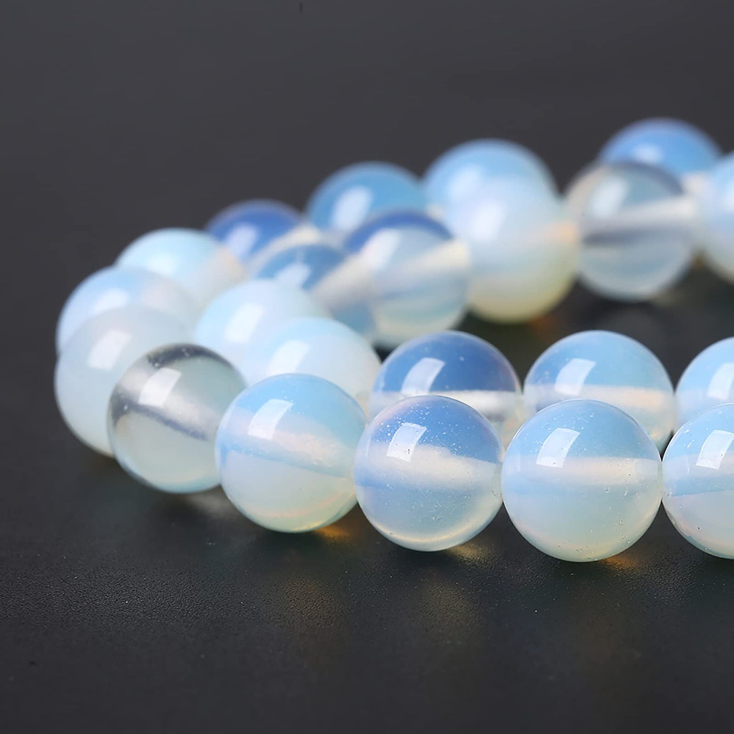 6mm 60pcs AAA Natural Stone Beads White Opal Round Loose Crystal Energy Healing Power Stone Beads for Jewelry Making DIY Bracelet (6mm, White Opal Stone)