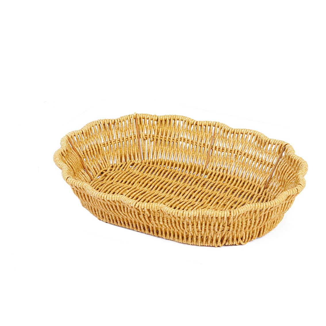 2Pack Fruit Baskets Wicker Bread Basket, Woven Tabletop Food Fruit Vegetables Serving, Restaurant Serving Basket,Shape (Elliptical lace shape)