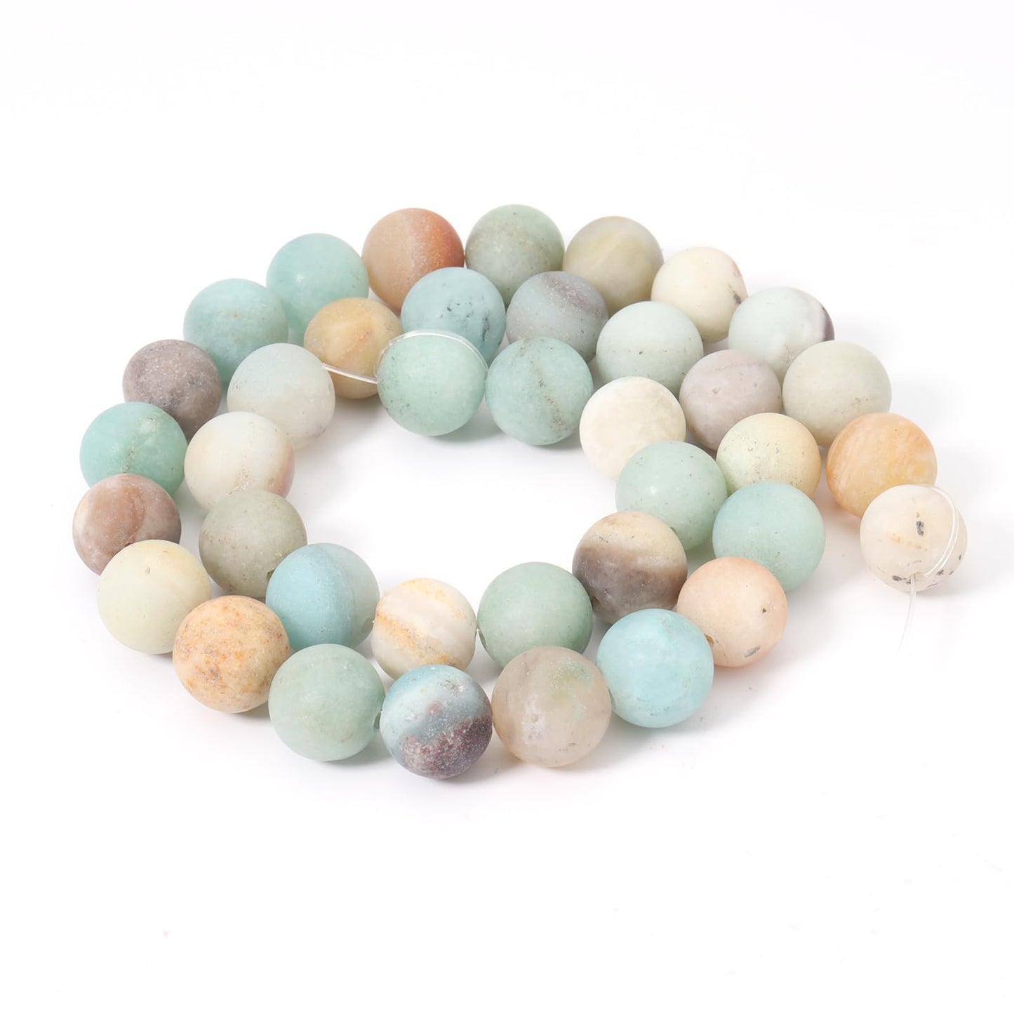 Siomia 60pcs 6mm Natural Matte Amazonite Beads Energy Healing Crystal Round Loose Stone Beads for Jewelry Making, DIY Bracelets Necklaces
