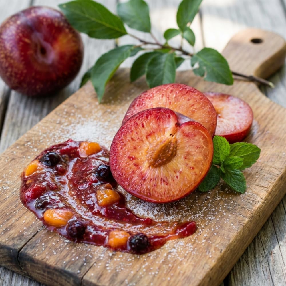 Flavor Pluot Tree, Pluot Fruit Tree Live Plant, Well Rooted in 3 Gallon Pot, 1-2 Feet Tall, Plum Tree for Outdoor Planting, No Ship to CA
