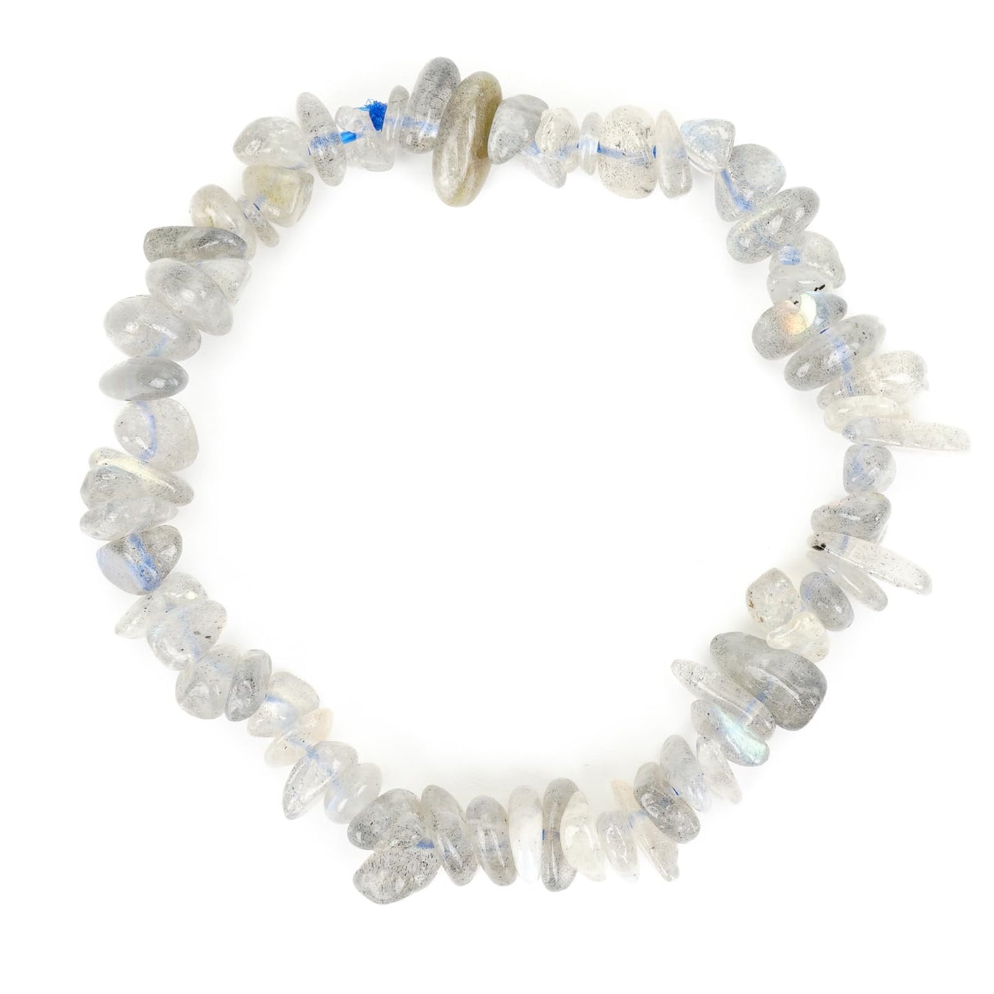 Herxion Bracelet for Women & Men- Natural Gemstone Raw Beads Stretch Bracelet, Irregular Chips Healing Crystal Jewelry. Anxiety Relief for Stress & Negative Energy Protection. Labradorite.
