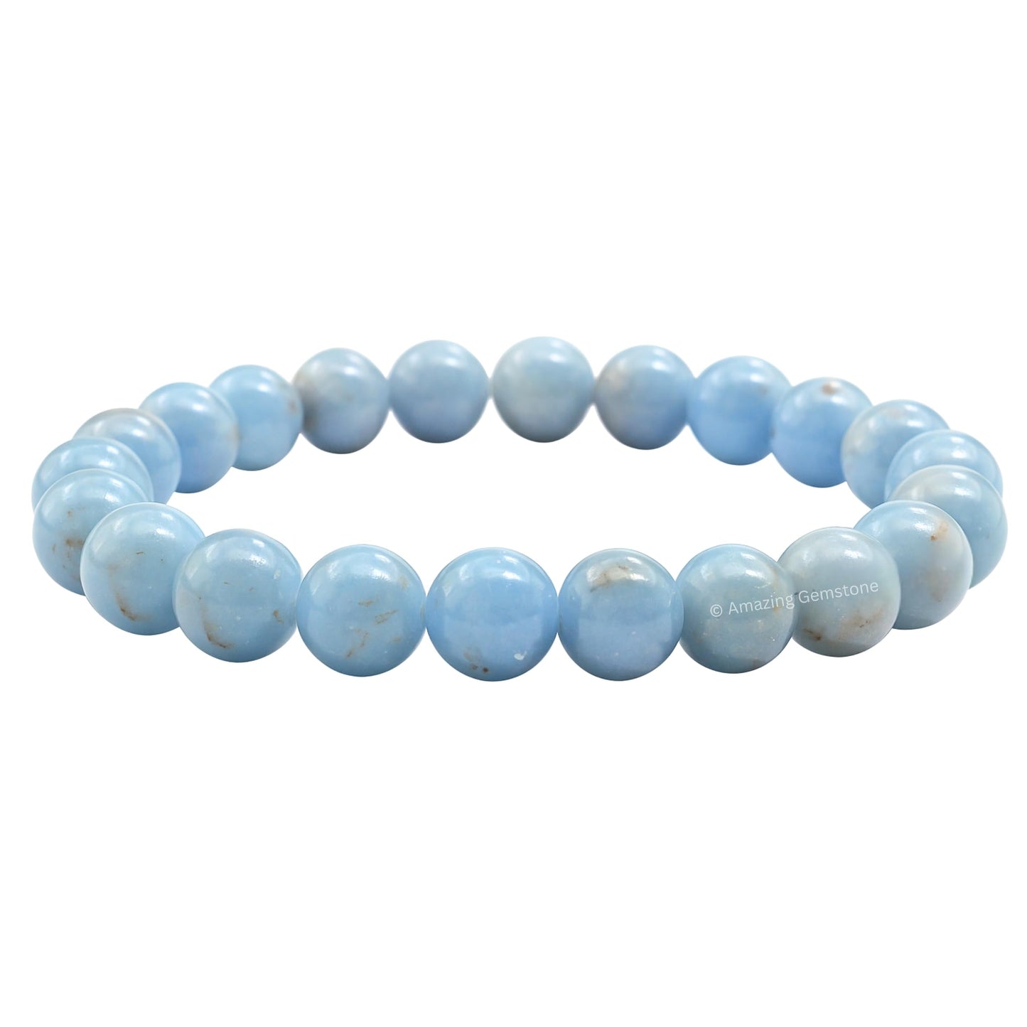 Amazing Gemstone Crystal Bracelet for Women Men's Gifts - Protection Healing Crystal Bracelet - 8mm Gemstone Beaded Stretchable Bracelet Pulseras Para Hombres Mujer Stocking Stuffers Mothers Day Gift (Angelite)