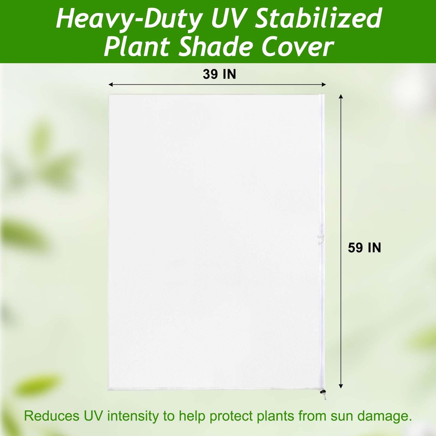 2Pcs 3.3 x 4.9Ft Garden Plant Shade Cover with Zipper Drawstring Non-Woven Sun Protection Plant Cover White Light Refraction Sunshade Cloth Netting for Small Plants, Potted Flowers Fruit Tree