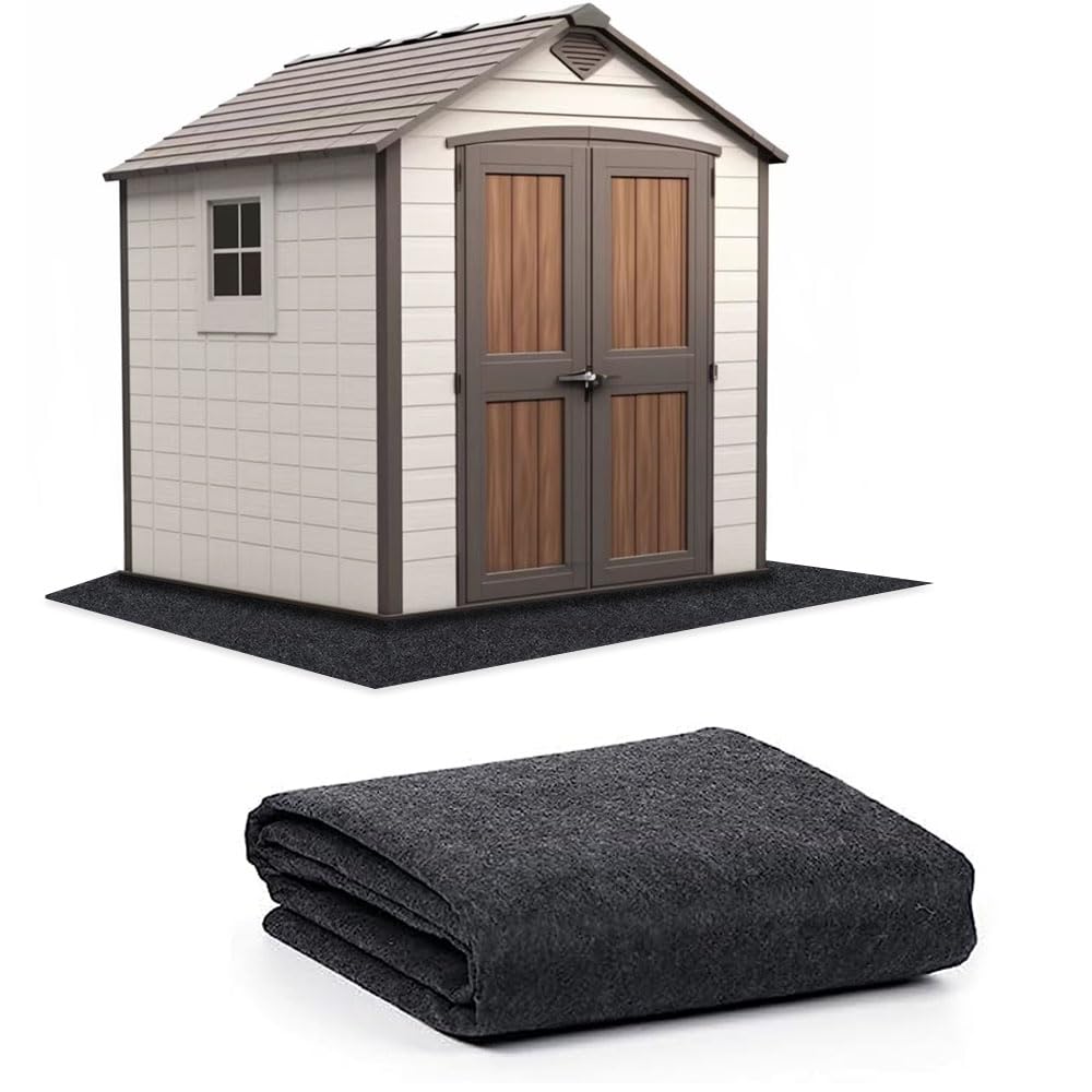 Ahpuhtan 10.2 * 8.2 FT Outdoor Storage Shed Mat, Waterproof Storage Shed Flooring Mat, Anti-Slip Patio Furniture Floor Scratch Prevention Mat, Dustproof Outdoor Carport Mat