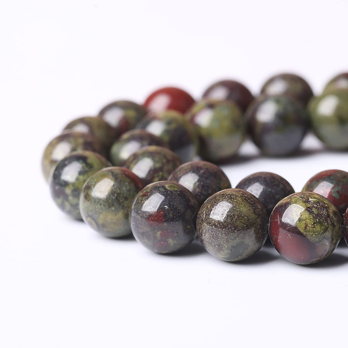 Natural Dragon Blood Jasper Beads Round Loose Energy Healing Stone Beads for Jewelry Making DIY Bracelet 8mm 45pcs 15 Inch