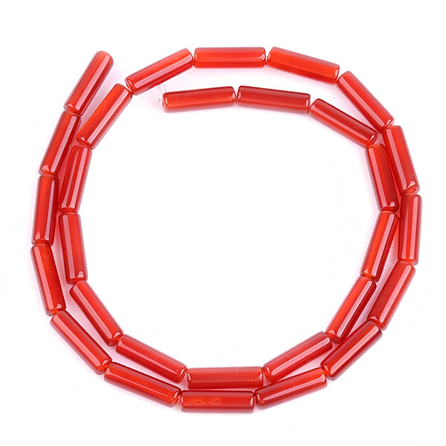 HAAMIIQII Natural Red Carnelian Tube Beads 13x4mm Column Stone Cylinder Gemstone Loose Beads for Jewelry Making Strand 15 Inch (28-29pcs)
