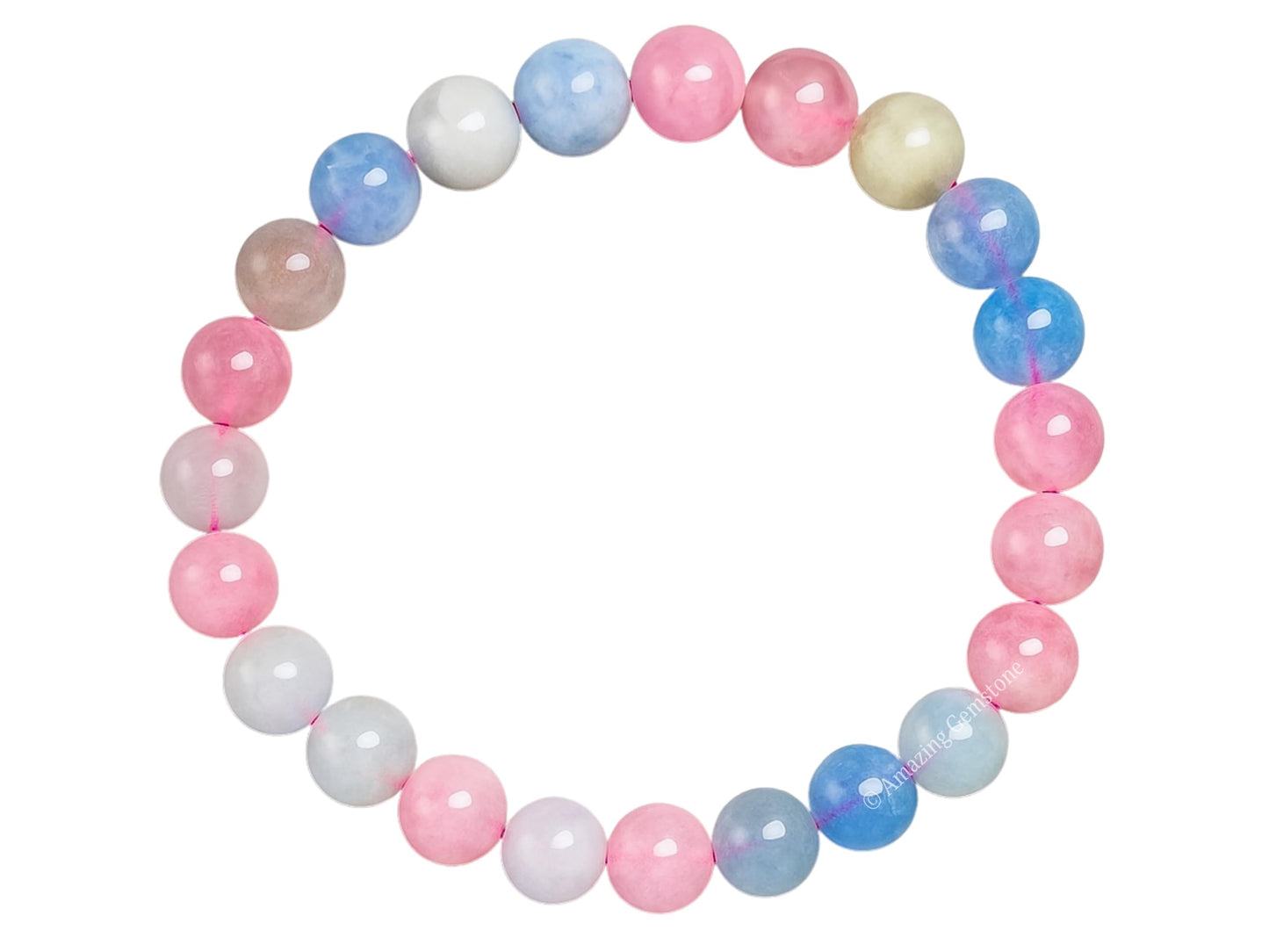 Amazing Gemstone Crystal Bracelet for Women Men's Gifts - Protection Healing Crystal Bracelet - 8mm Gemstone Beaded Stretchable Bracelet Pulseras Para Hombres Mujer Stocking Stuffers Mothers Day Gift (Morganite (Premium))