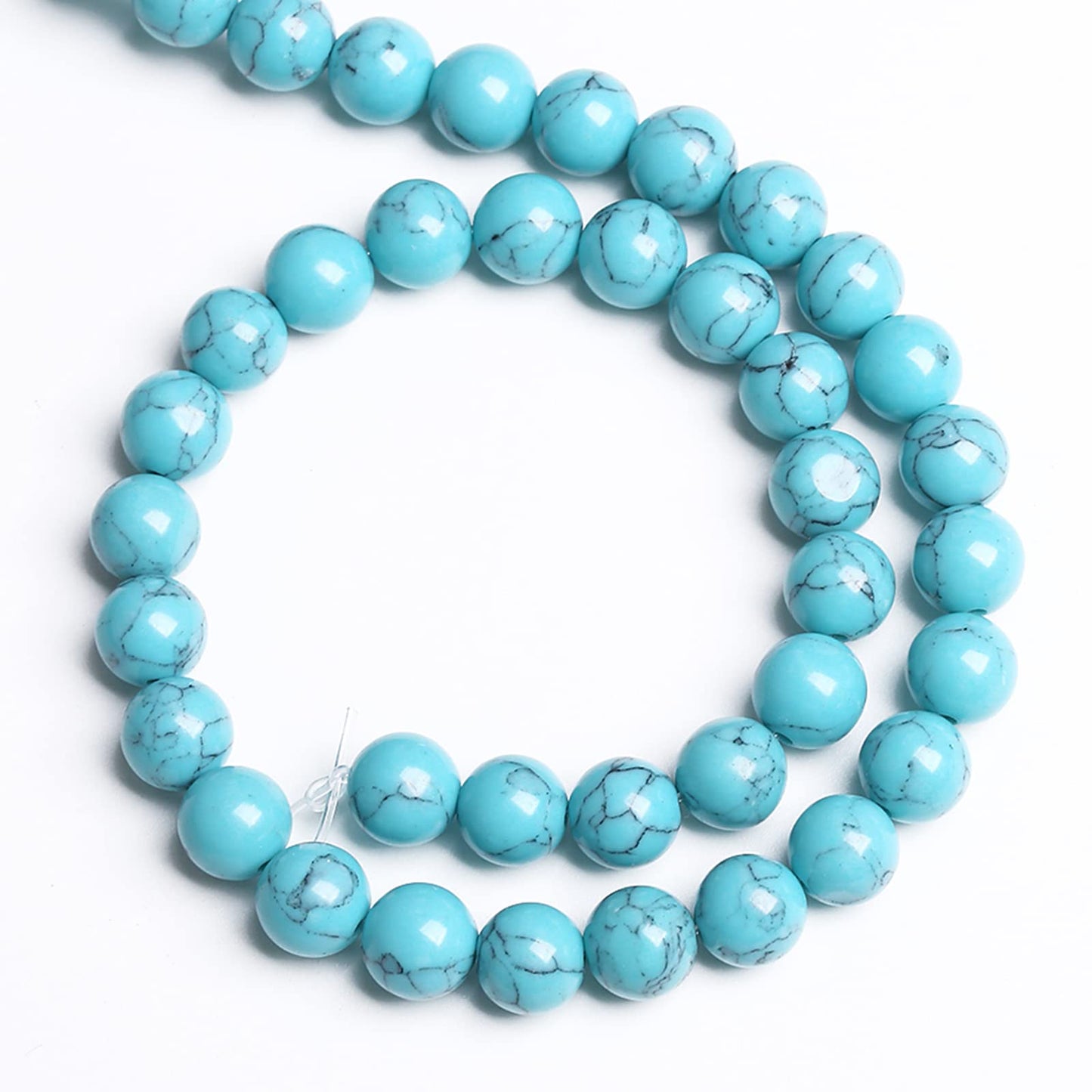 6MM 60PCS Light Blue Turquoise Spacer Loose Beads for Jewelry Making DIY Bracelet Necklace