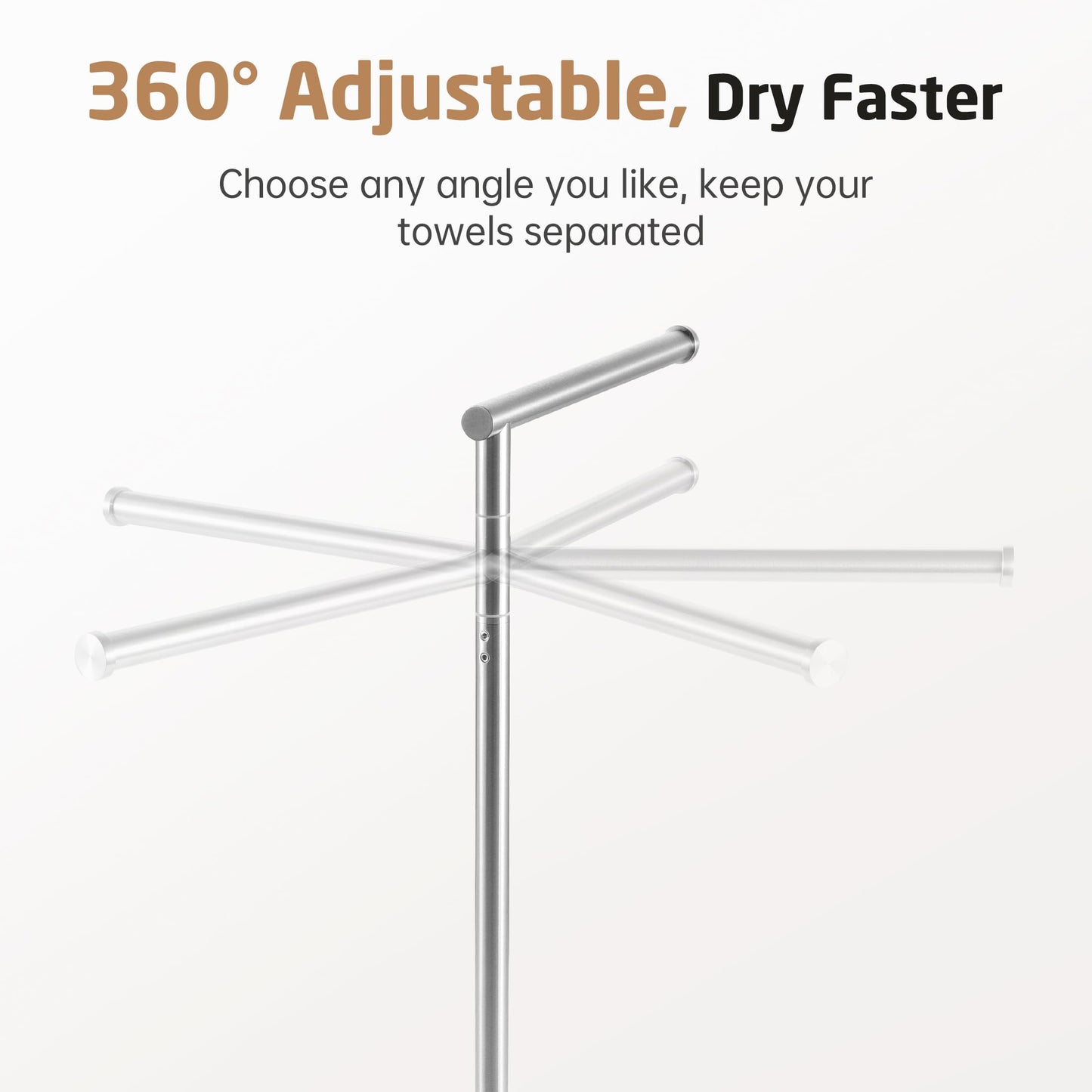 KES Hand Towel Holder Stand for Bathroom, Countertop Towel Stand Swivel with Marble Base, 17.3" 2 Arms Hand Towel Holder Freestanding Counter Top 18/8 Stainless Steel Brushed Finish, BTH233A-2