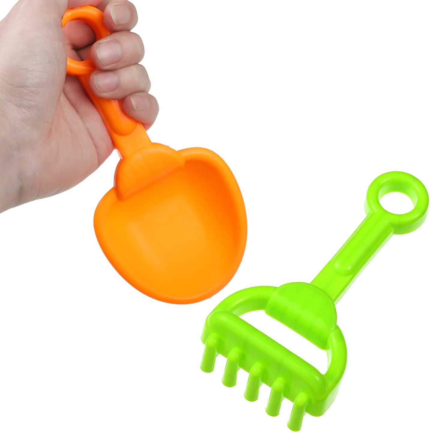 Skylety 8 Pieces Sand Shovels for Kids Colorful Plastic Rake Summer Beach Sand Sifter Shovel for Planting Digging Garden Tool Travel Beach Essentials